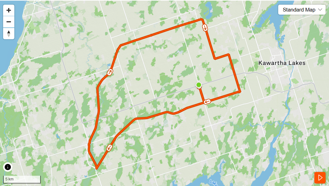 70k gravel route map